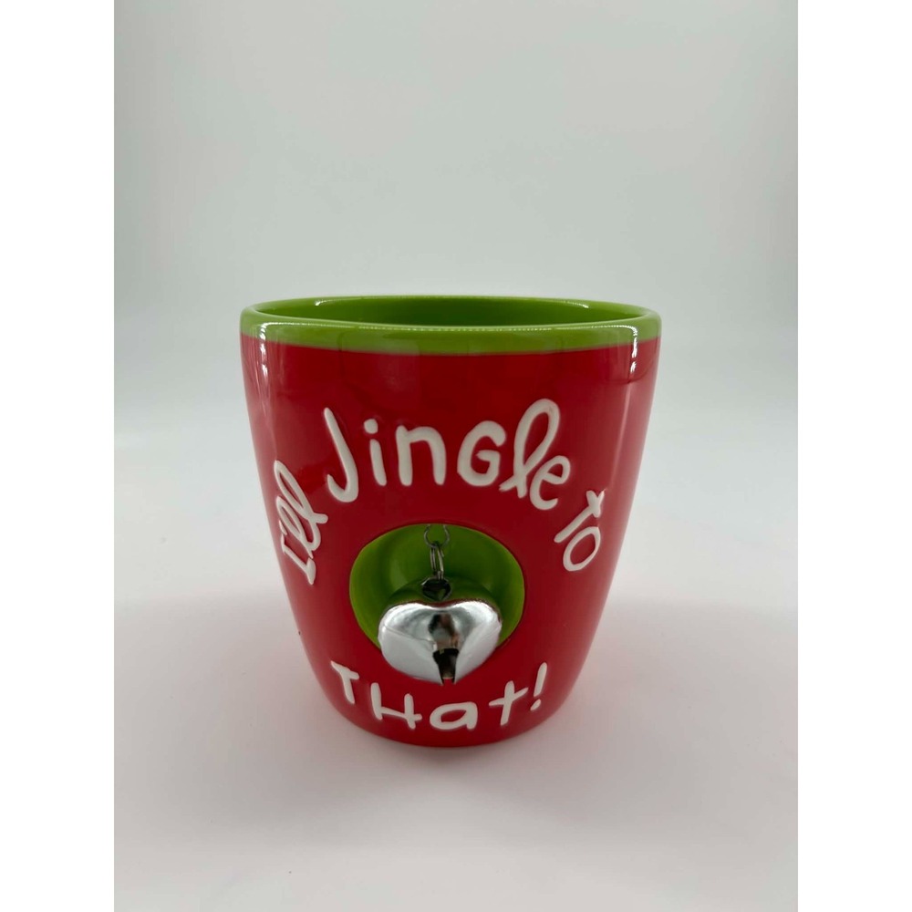 Hallmark Jingle to That Christmas Bell Mug Planter Holiday Decor Red New